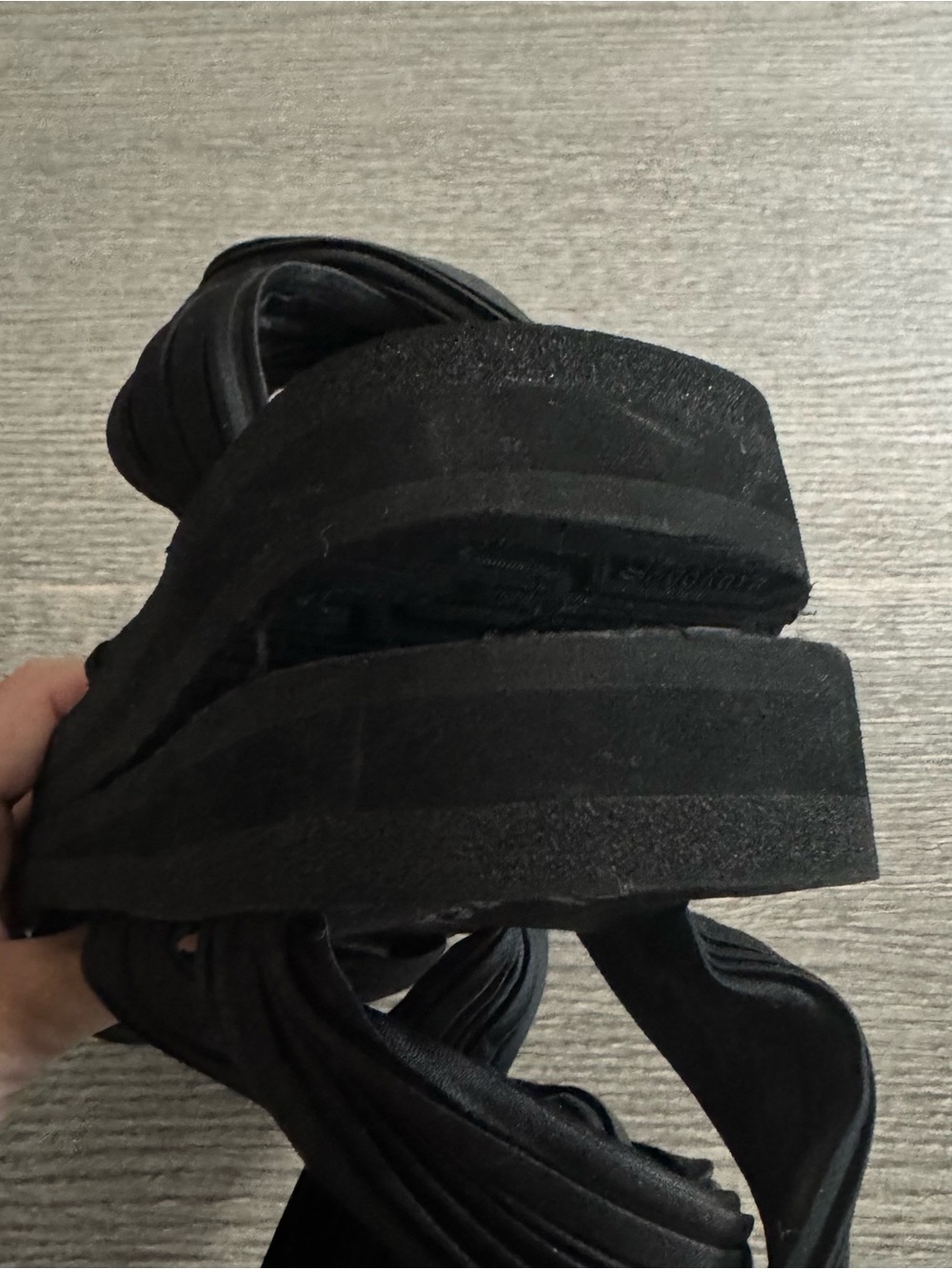 Skechers Cali Still Sky Sandals Yoga Foam Stretch Black Womens Size 7 - Picture 8 of 9